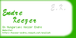 endre keczer business card